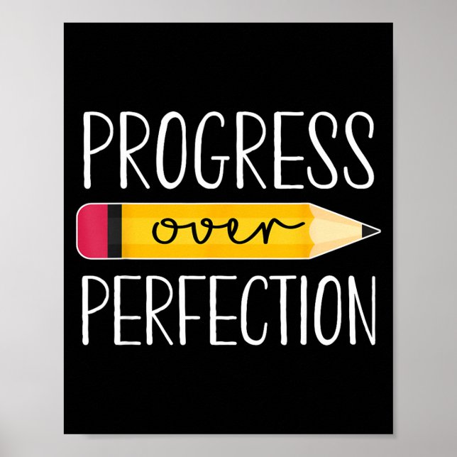 Progress over perfection motivational back to poster (Front)