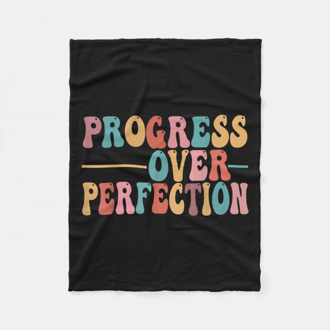 Progress Over Perfection Motivational Teacher For  Fleece Blanket (Front)