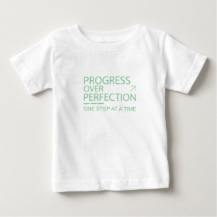 Progress Over Perfection Motivational Typography Baby T-Shirt