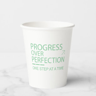 Progress Over Perfection Motivational Typography Paper Cups