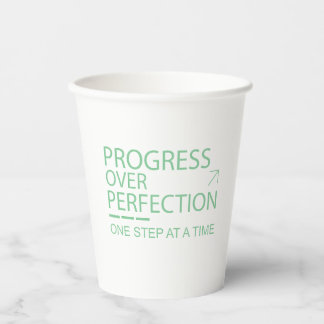 Progress Over Perfection Motivational Typography Paper Cups