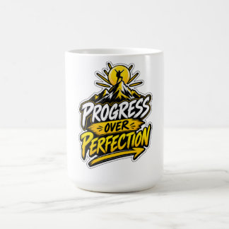 Progress Over Perfection Mountain Climber Motivati Coffee Mug