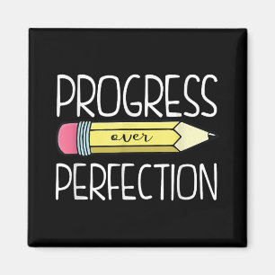 Progress Over Perfection Preppy Teacher Back To Sc Magnet