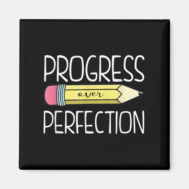 Progress Over Perfection Preppy Teacher Back To Sc Magnet (Front)