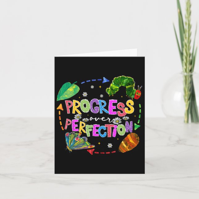 Progress Over Perfection Teacher Back To School  Card (Front)