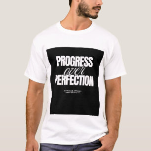 PROGRESS OVER PROTECTION. TEXT PRINTED T-SHIRT