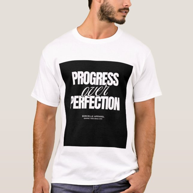 PROGRESS OVER PROTECTION. TEXT PRINTED T-SHIRT (Front)