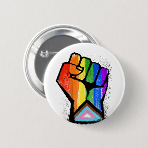 Progress Pride Fist 6 Cm Round Badge