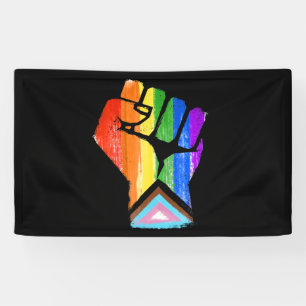 Progress Pride Fist Banner
