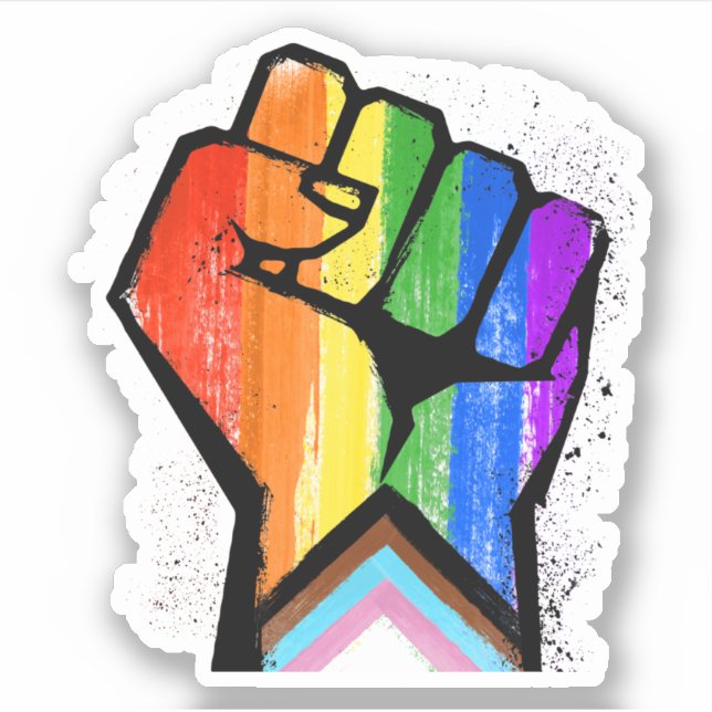 Progress Pride Fist Sticker (Front)