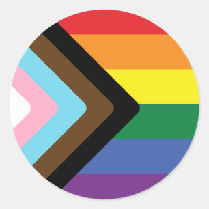 Progress Pride Flag Classic Round Sticker