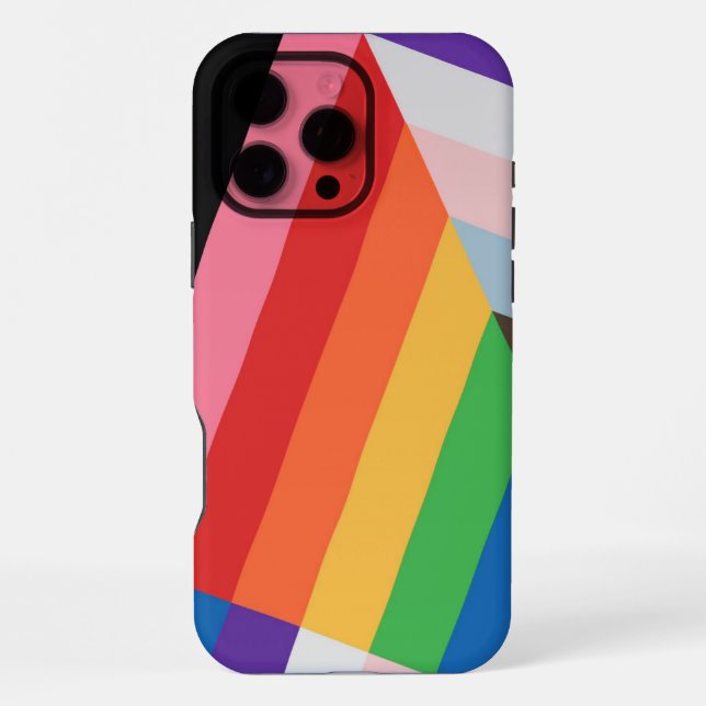 Progress Pride Flag Design – Inclusive LGBTQ+ iPhone Case (Back)