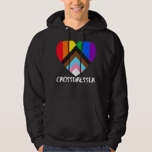 Progress Pride Flag Heart Inclusivity Crossdresse Hoodie