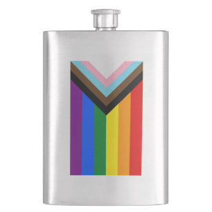 Progress Pride Flag LGBTQ+ Hip Flask