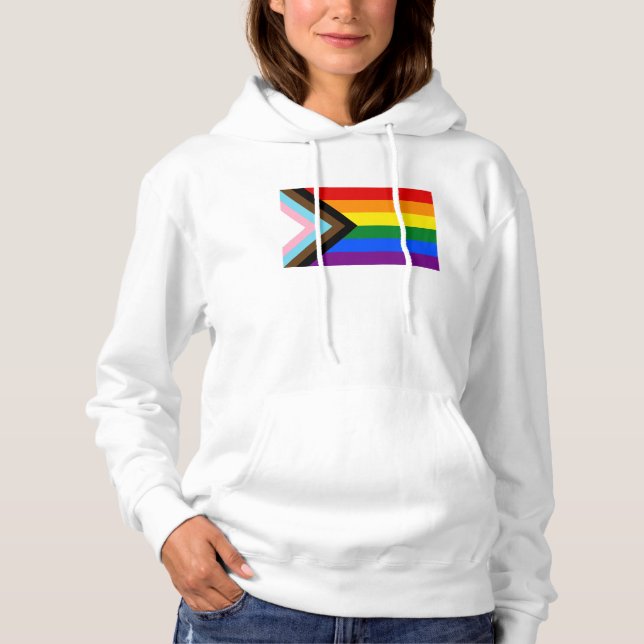 Progress Pride Flag LGBTQ+ Hoodie (Front)