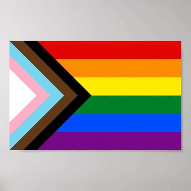 Progress Pride Flag LGBTQ+ Poster (Front)