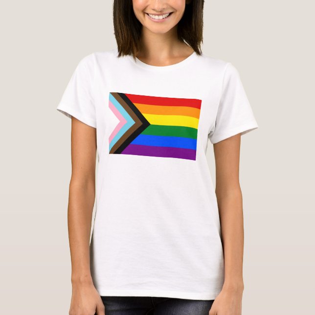 Progress Pride Flag LGBTQ+ T-Shirt (Front)