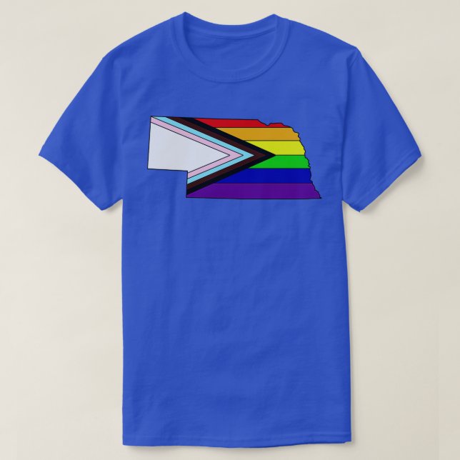 Progress pride flag Nebraska T-Shirt (Design Front)