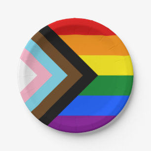 Progress Pride Flag Paper Plate