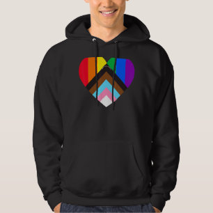 Progress Pride Heart Flag Mental Health Awareness Hoodie