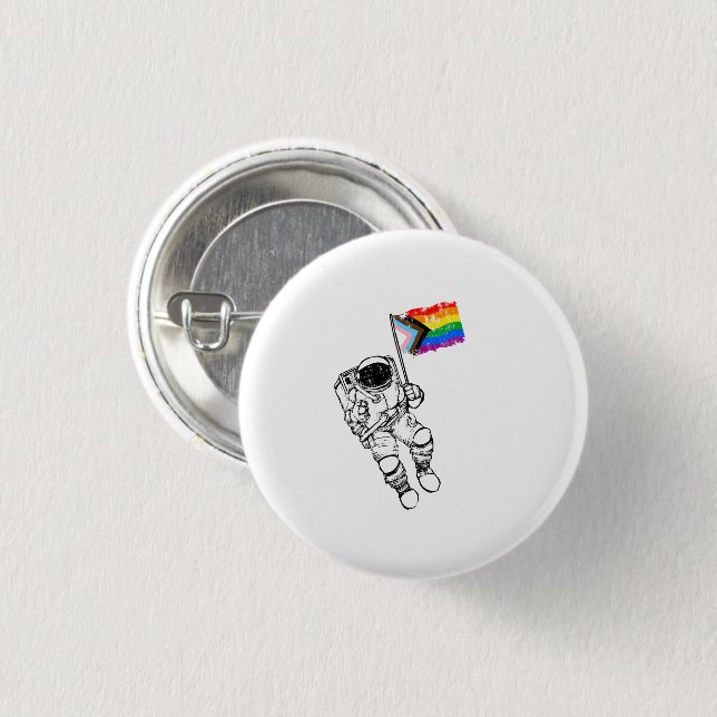 Progress Pride Moonman Distressed 3 Cm Round Badge (Front & Back)