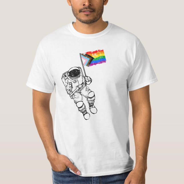 Progress Pride Moonman Distressed T-Shirt (Front)