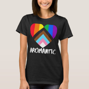 Progress Pride Rainbow Flag Inclusivity Heart  Aro T-Shirt