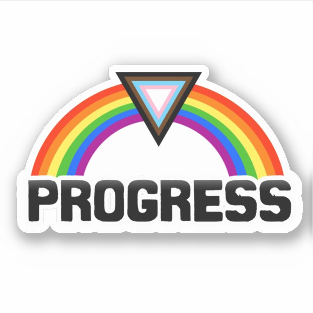 Progress Pride Rainbow Sticker (Front)