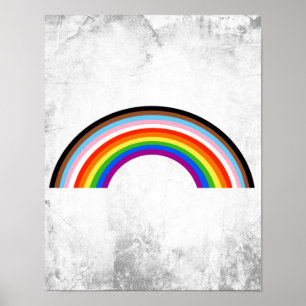Progress Pride Striped Rainbow Arch Poster