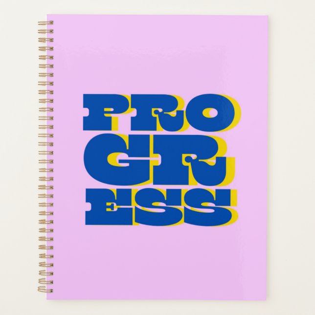 Progress Quote for New Year Resolutions Planner (Front)