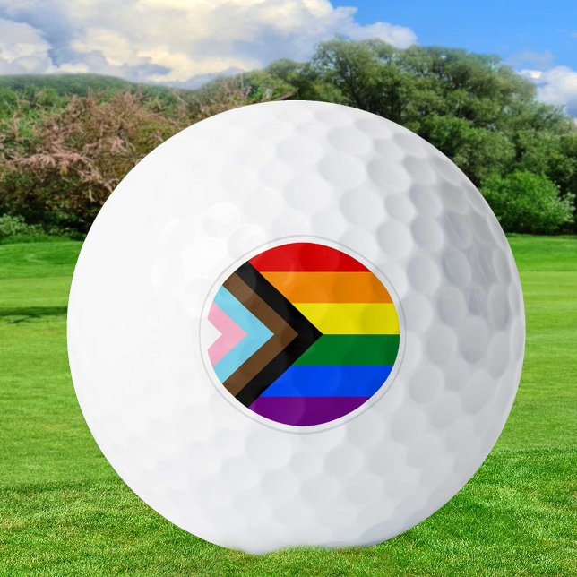 Progress Rainbow Flag Golf Balls, Pride, LGBTQ  Golf Balls (Creator Uploaded)