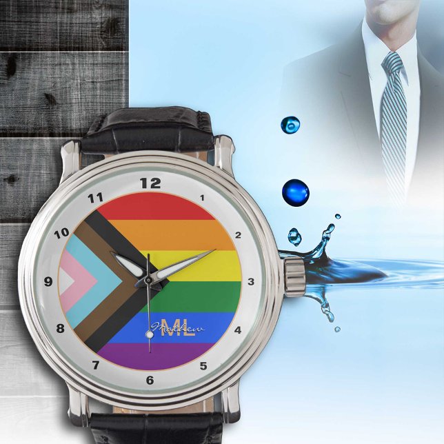 Progress Rainbow Flag watch, LGBTQ & Pride fashion Watch (Creator Uploaded)