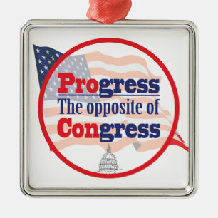 Progress. The Opposite of Congress Metal Tree Decoration