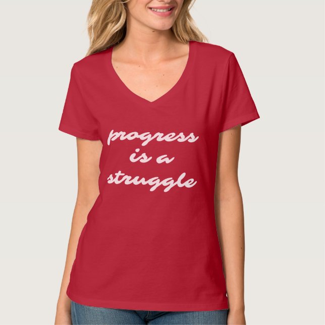 Progress Women's Basic V-Neck T-Shirt (Front)