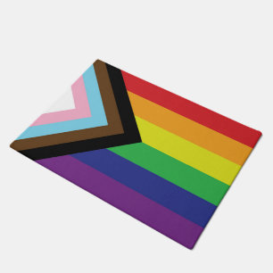 Progressive LGBTQIA Flag Doormat