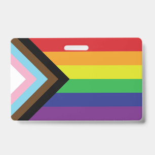 Progressive LGBTQIA Flag ID Badge