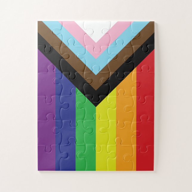 Progressive LGBTQIA Flag Jigsaw Puzzle (Vertical)