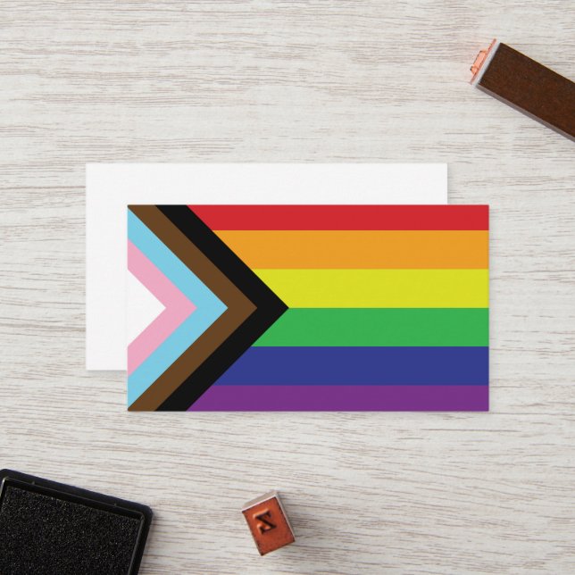 Progressive LGBTQIA Flag Loyalty Card (Front/Back In Situ)