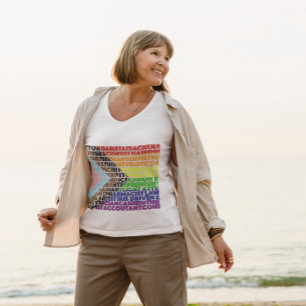 Progressive Rainbow Flag LGBT Gay Script T-Shirt