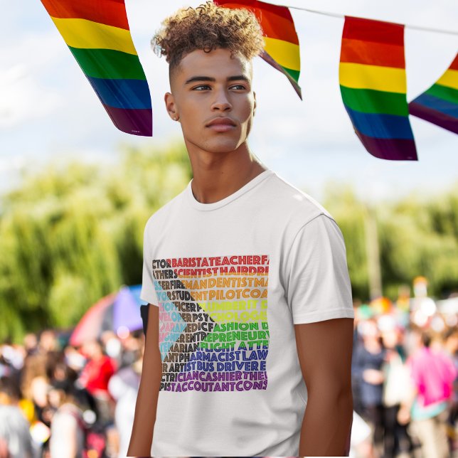 Progressive Rainbow Flag LGBT Gay Script T-Shirt (Creator Uploaded)