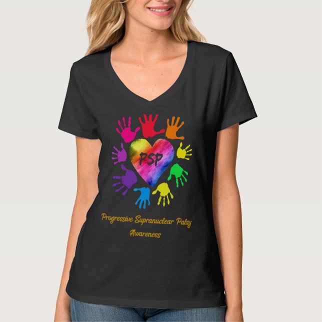 Progressive Supranuclear Palsy Awareness Hands  1 T-Shirt (Front)