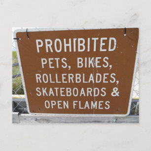 Prohibited Sign Postcard