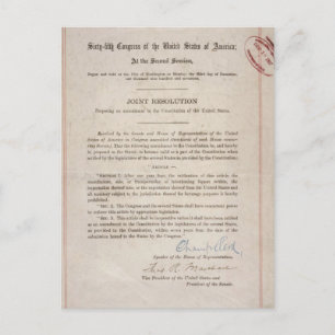 Prohibition 18th Amendment Postcard