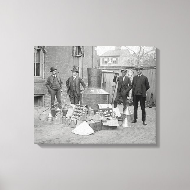Prohibition Agents with Moonshine Still, 1922 Canvas Print (Front)
