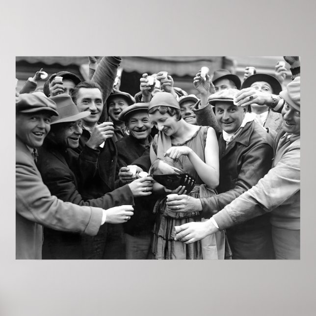 Prohibition, Beer, Black and White, Vintage Poster (Front)