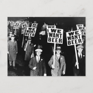 Prohibition Beer Protest 1950's Vintage Photograph Postcard
