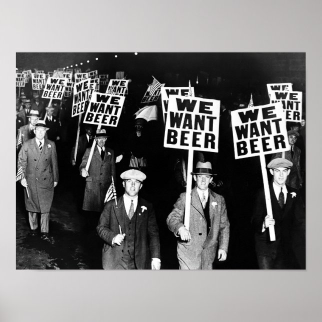 Prohibition Beer Protest 1950's Vintage Photograph Poster (Front)