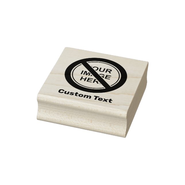 Prohibition Circle Sign with Custom Text and Image Rubber Stamp (Stamp)