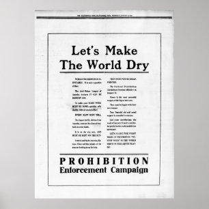 PROHIBITION for the WORLD NEWSPAPER AD 1920 Poster