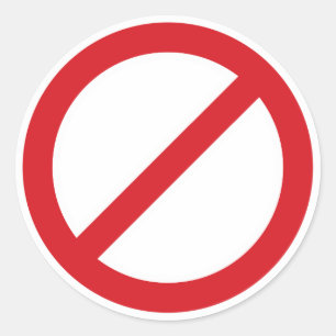 Prohibition Sign/No Symbol Classic Round Sticker